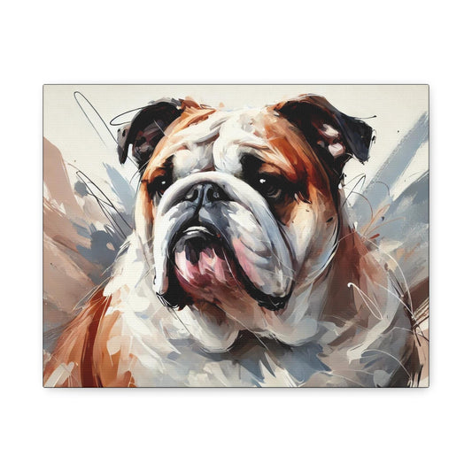 Bulldog Canvas, Original Modern Impressionist Wall Art Home Decor, Matte Stretched Print, LGBT Housewarming Gift, Gay Bulldog Dog Lover