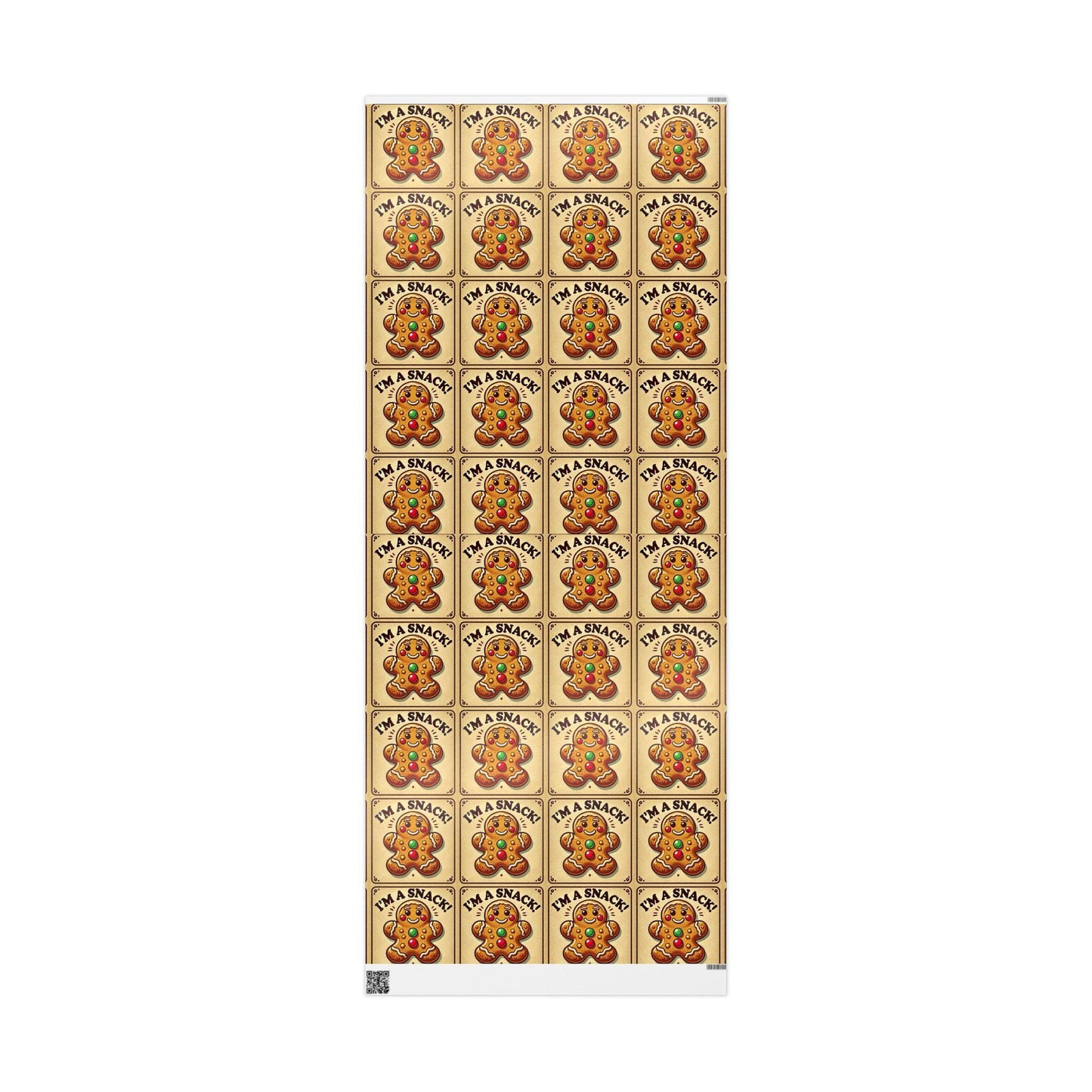 I'm a Snack Wrapping Paper, Funny Gift Wrap for Christmas Presents, Gingerbread Man