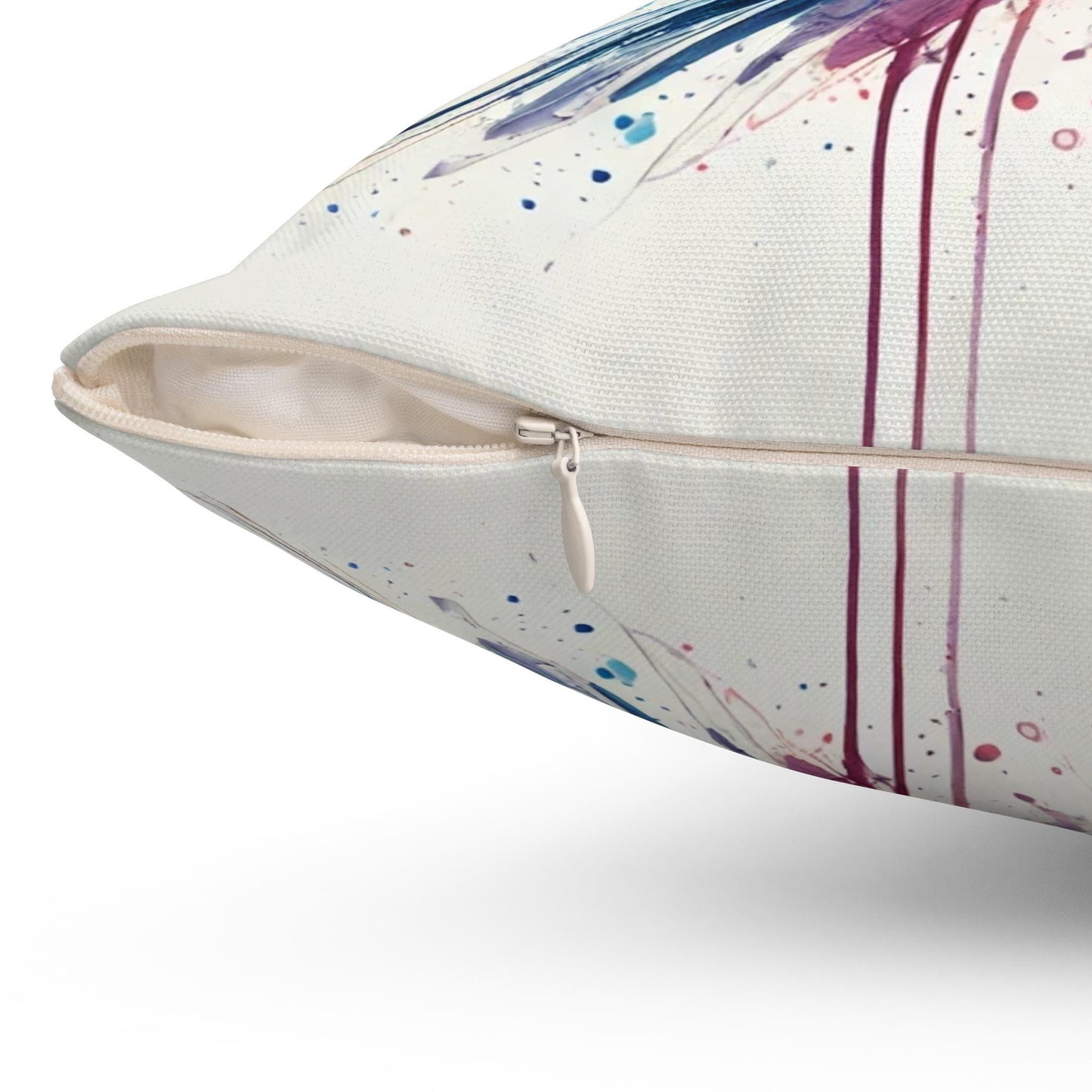 Pillow Modern Abstract Watercolor Hummingbird Design, Posh Housewarming Gift, Soft Throw Pillow, Ethereal Charm Upscale Home & Office Decor