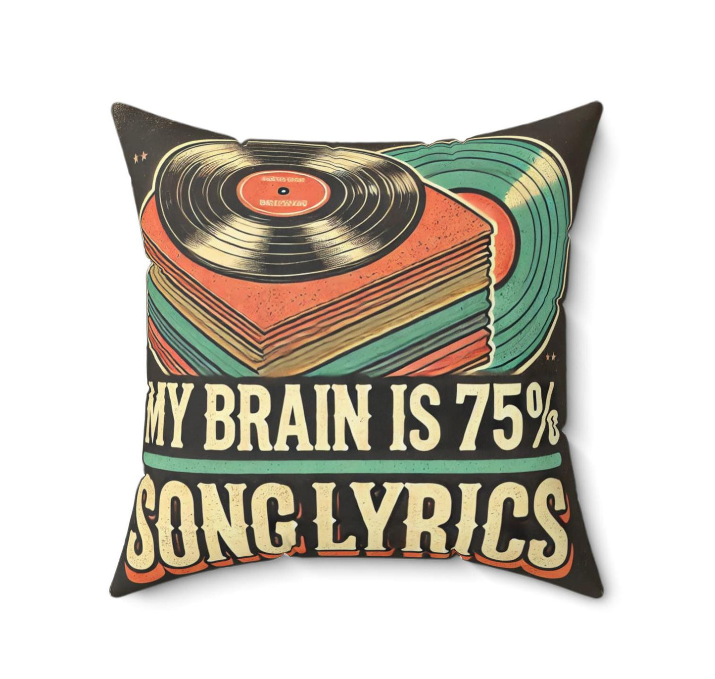 Funny Housewarming Throw Pillow (14"x14" Square), Holiday Gifts and Decor, Birthday Gift, Mid-Century Modern, Records, Vinyl, Music