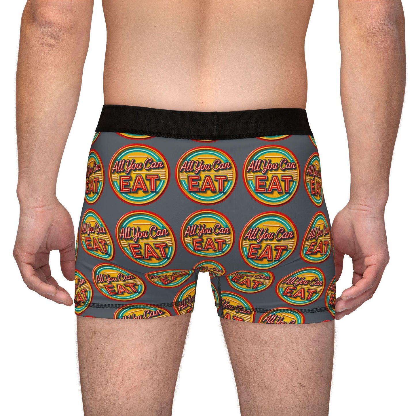 Men's Boxers, Funny All You Can Eat Vintage Neon Sign Design, Spicy Gift for Men, Sexy Soft Boxer Briefs, Funny Underwear