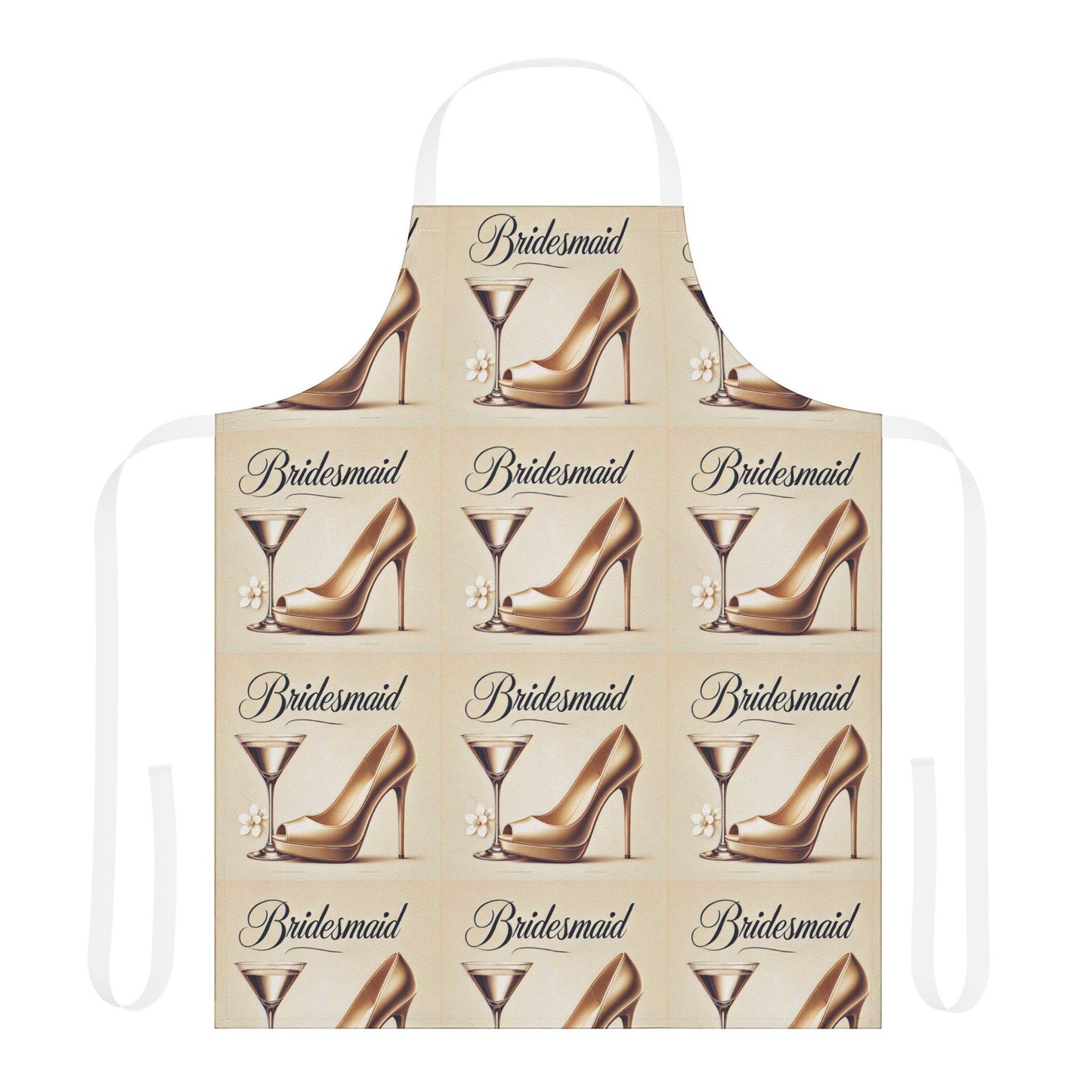 Bridesmaid Gift Apron, 5-Color Straps to Choose From, Wedding Party Gifts, Kiss the Cook, Newlyweds