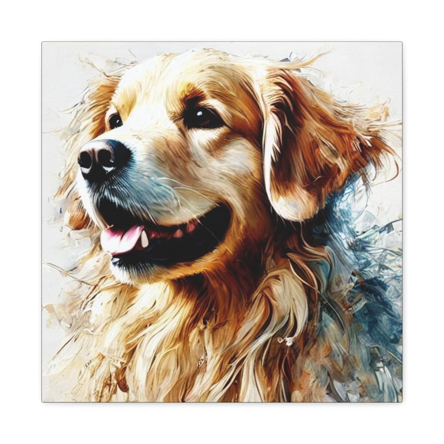 Golden Retriever Matte Canvas Print, Modern Watercolor Design, Dog Wall Art, Modern Queer Decor, LGBT Housewarming Gift, Gay Dog Lover