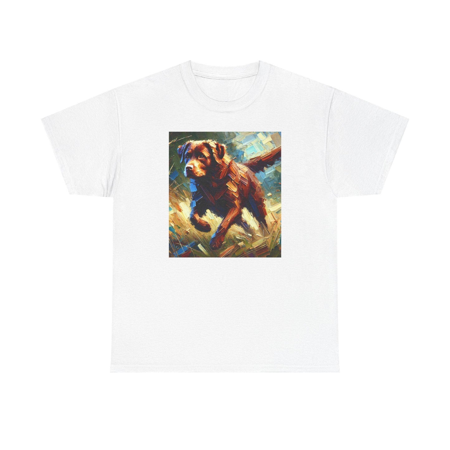 Dog Tee, Labrador Retriever Impressionist Design, Unisex LGBT Dog Lover Gift, Gay Graphic Top, Unisex Heavy Cotton T-shirt, 7 Colors 8 Sizes
