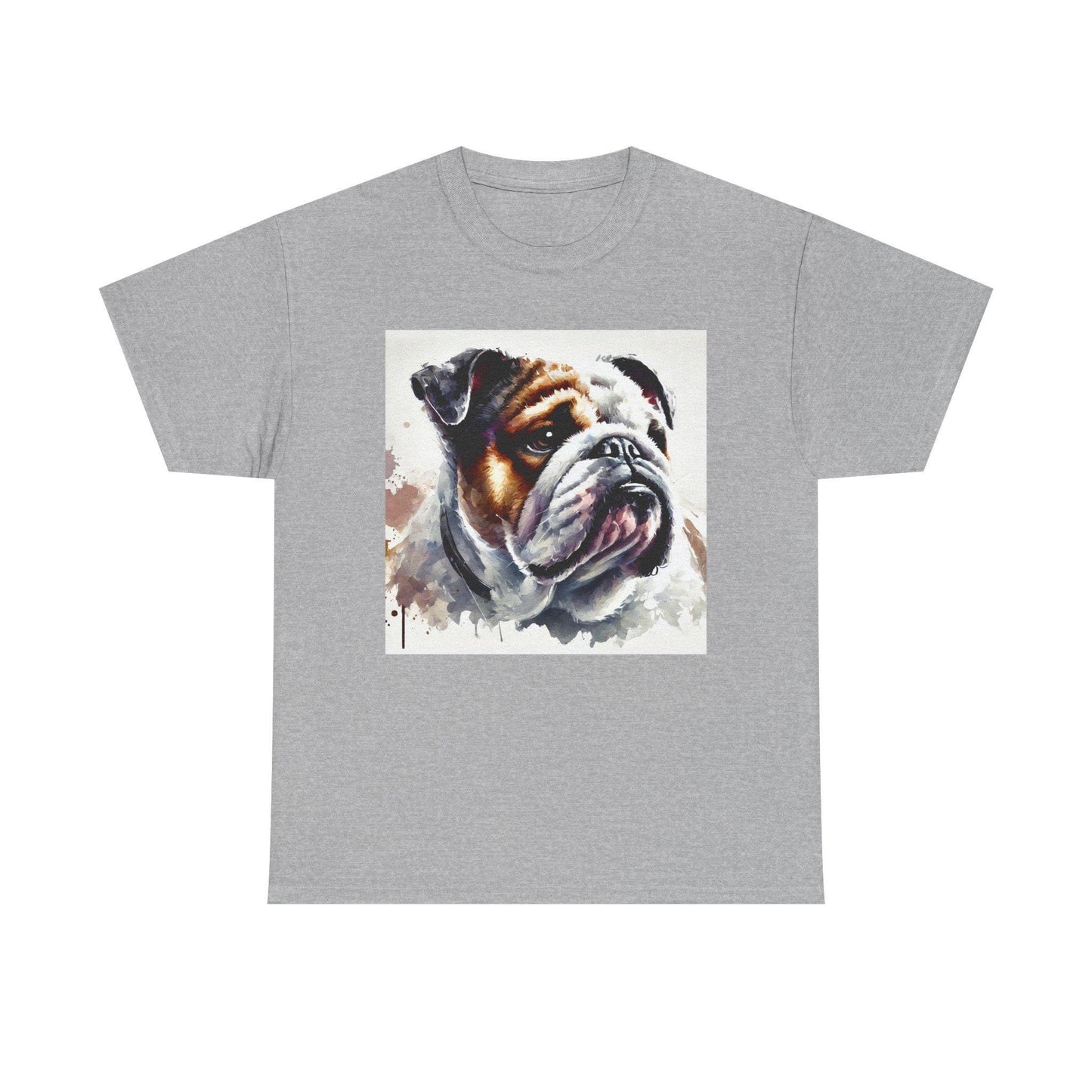 Dog Tee, Bulldog Modern Watercolor Design, Unisex LGBT Bulldog Dog Lover Gift, Gay Graphic Top, Unisex Heavy Cotton T-shirt, 7 Colors