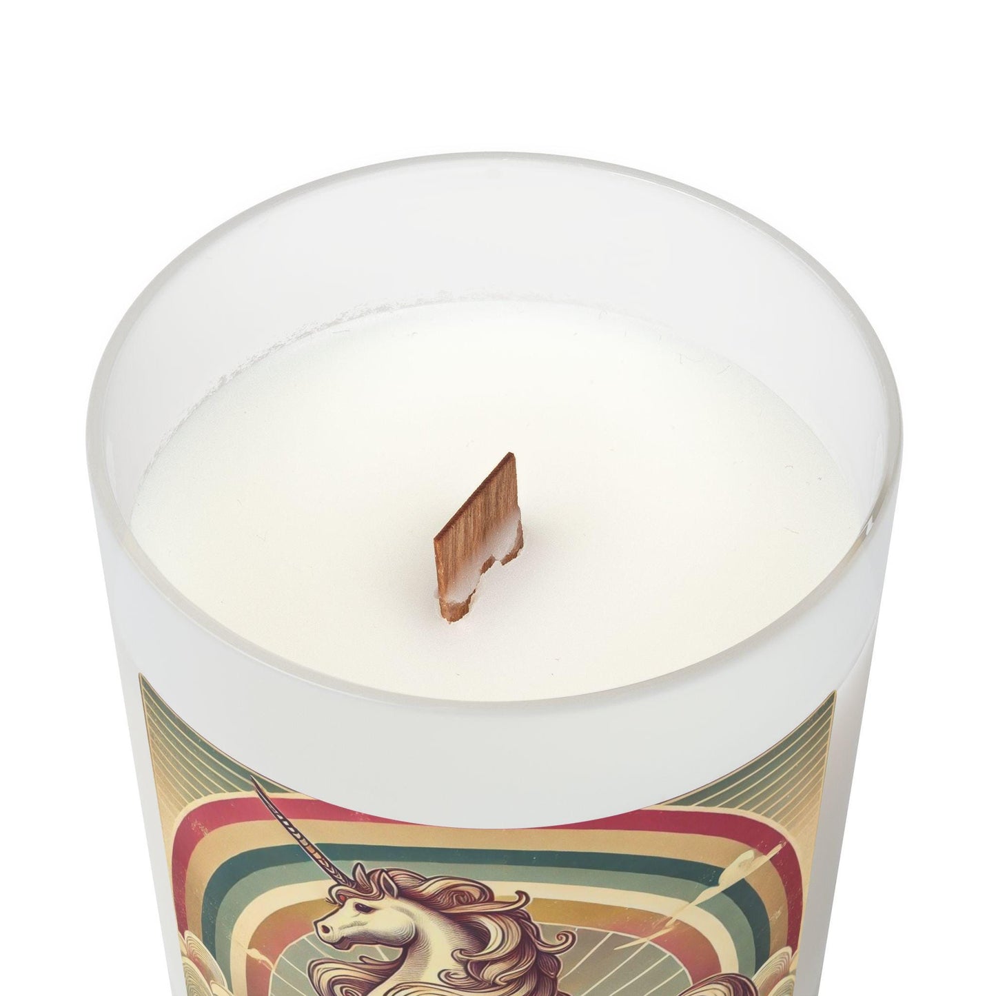 Copy of Frosted Glass Candle 11oz, Rainbow Unicorn Design, Relaxing Soy Candle, Cute Housewarming Gift, Fun Home Decor, Aromatherapy Candle