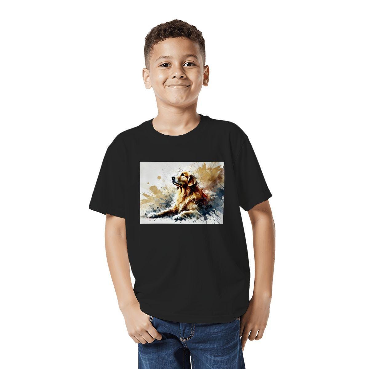 Kids Tee, Fun Golden Retriever Youth T-Shirt, Unique Birthday Gift, Casual Vacation Wear, Original Art Tee, Kid's Fashion, Back To School