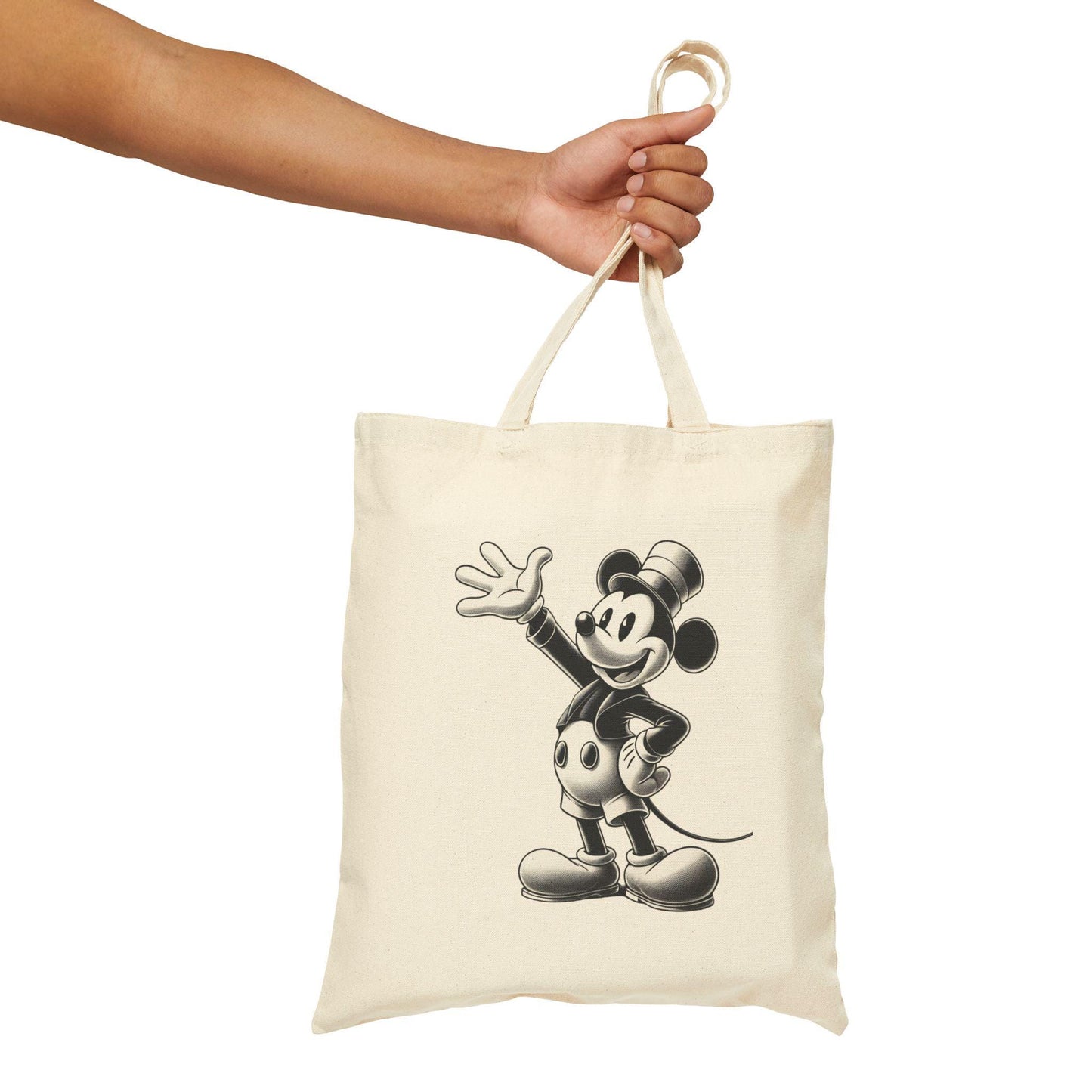 Canvas Tote Bag, Vintage Steam Boat Willie Design, Eco-Friendly Bag, Book Lovers Gift, Reusable Shopping Bag, Theme Park Lover