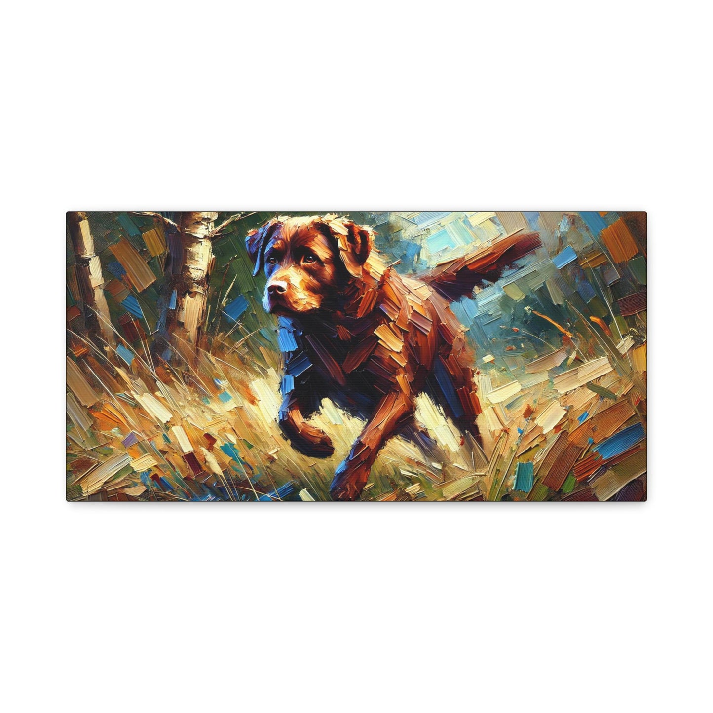 Canvas Print, Modern Impressionist Labrador Retriever Portrait, LGBT Housewarming Gift, Gay Dog Lover, Original Stretched Wall Art, 7 Sizes