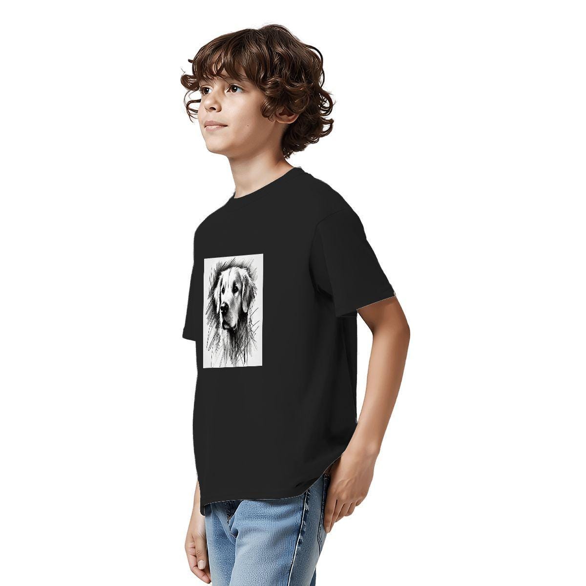 Kids Tee, Fun Golden Retriever Youth T-Shirt, Unique Birthday Gift, Casual Vacation Wear, Original Art Tee, Kid's Fashion, Back To School