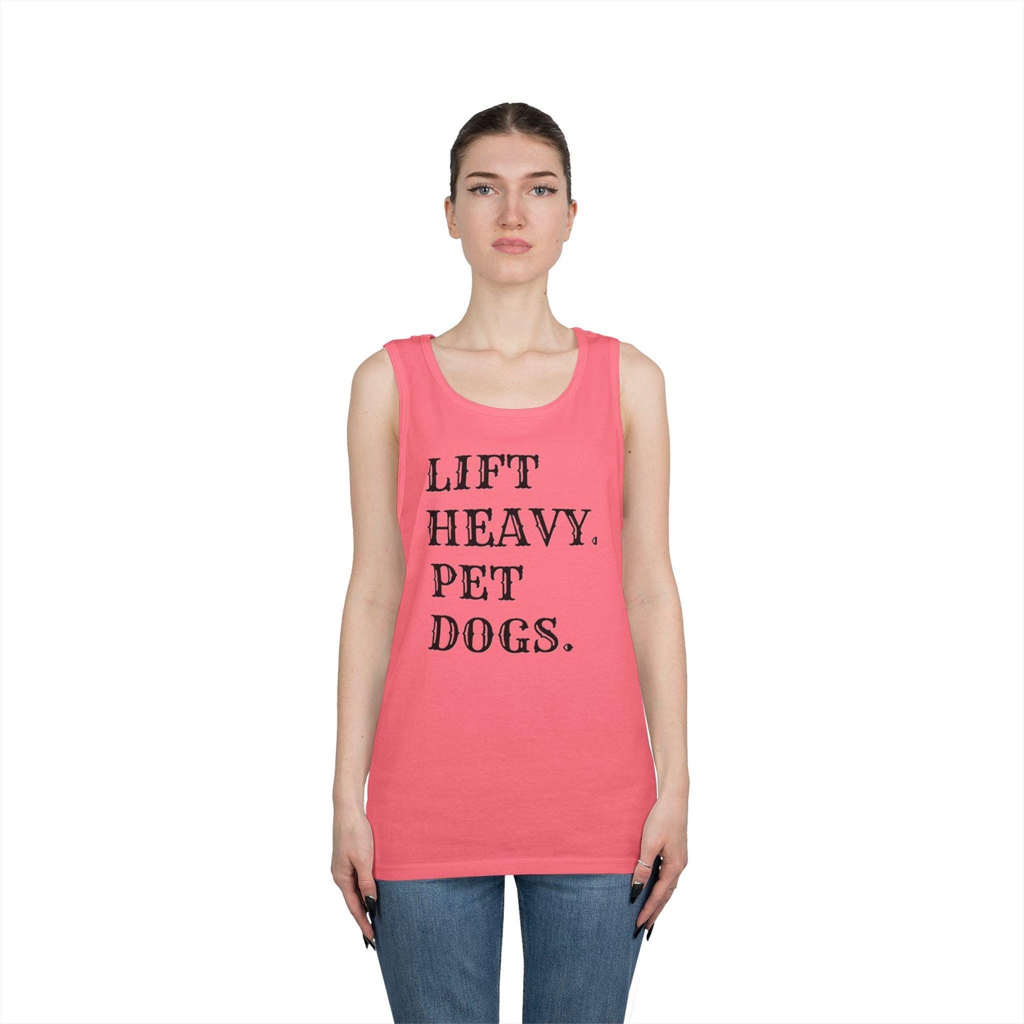 Lift Heavy Pet Dogs Tank Top, Funny Workout Shirt, Dog Lover Gift, Weightlifting Fitness Apparel, Gym Life Tank, Casual Summer Wear