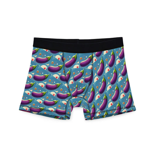 Men's Boxers, Funny Eggplant Emojis Design, Spicy Gift for Gay Men, LGBT Pride Underwear, Sexy Soft Boxer Briefs, Gay Man Top Gift