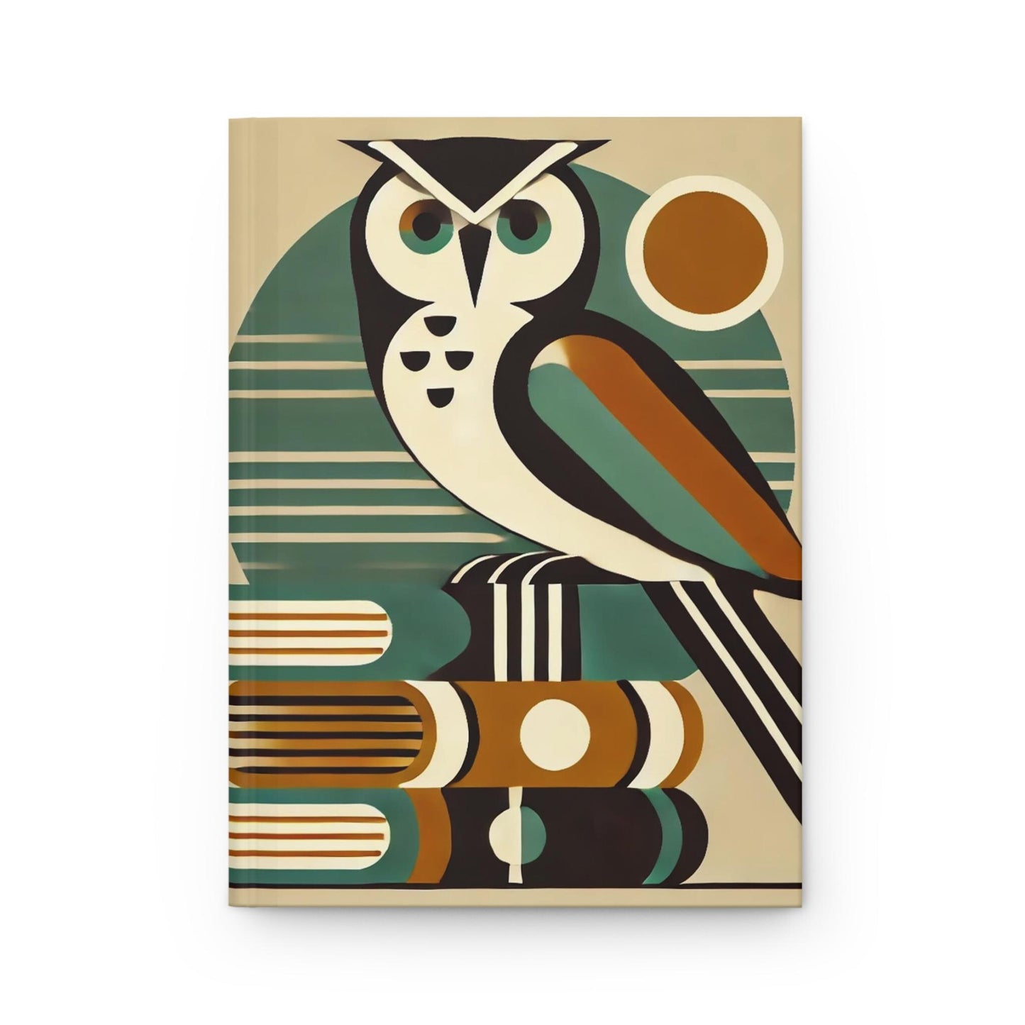 Owl Hardcover Journal, Mid-Century Vintage Charm Notebook, Books Lovers Gift, Retro Matte Diary, Wise Owl Journal, Literature Enthusiast