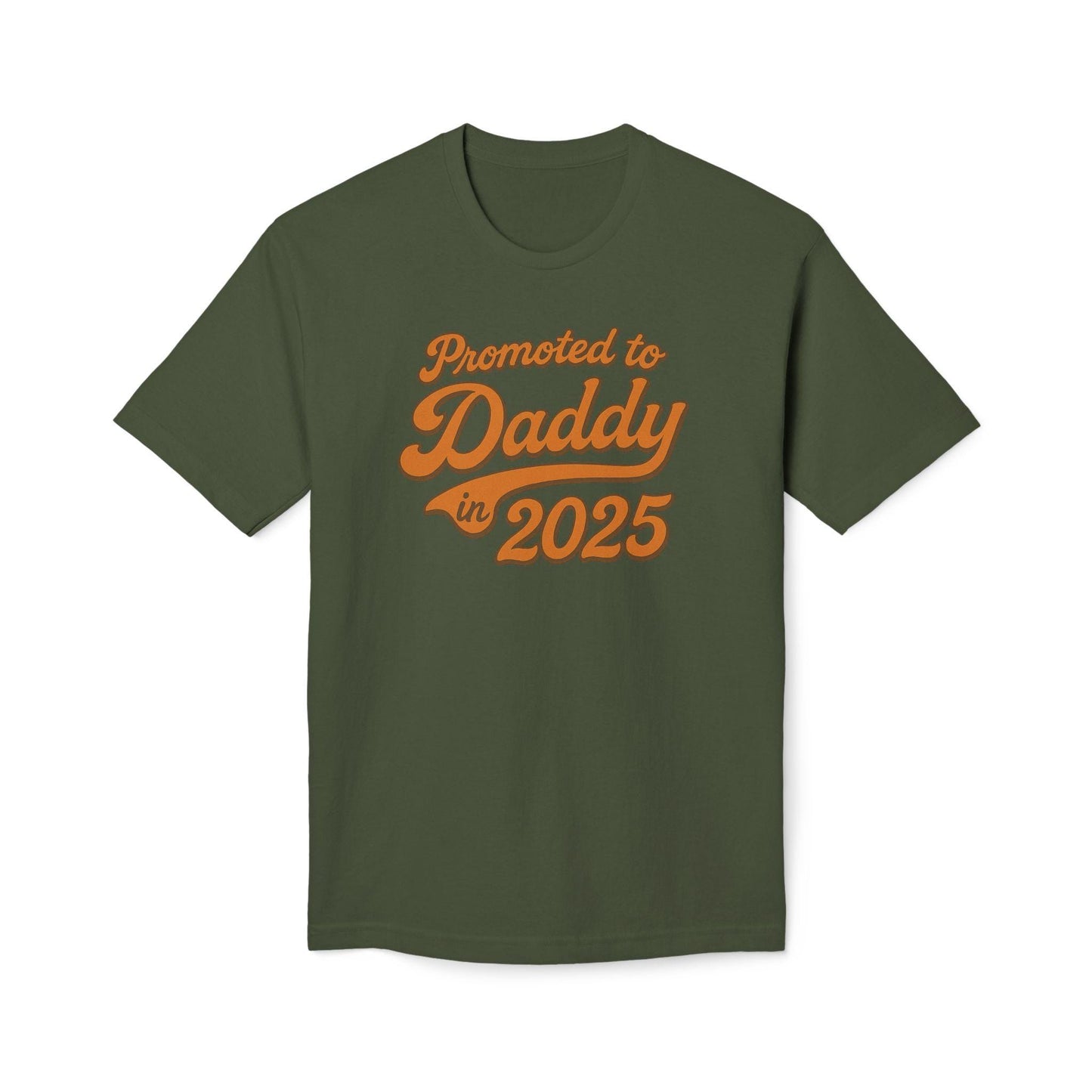 Father's Day Customizable Year 'Promoted to Daddy 2025; T-Shirt, New Dads Gift, Baby Announcement Tee, Baby Shower or Gender Reveal Shirt