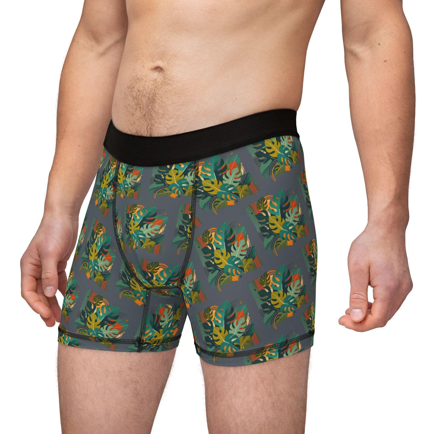 Men's Boxers, Monstera Plant Daddy Mid-Century Modern Design, Gift for Men, Sexy Soft Boxer Brief, Plant Lover, Plant Dad Gift