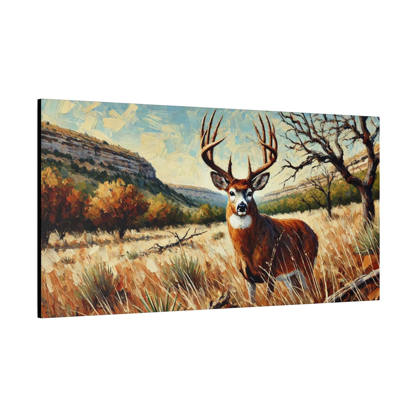 Original Modern Impressionist Deer Canvas Print, Matte Stretched Art, 7 Sizes Available, Wall Decor, Landscape Painting, Home Office Decor