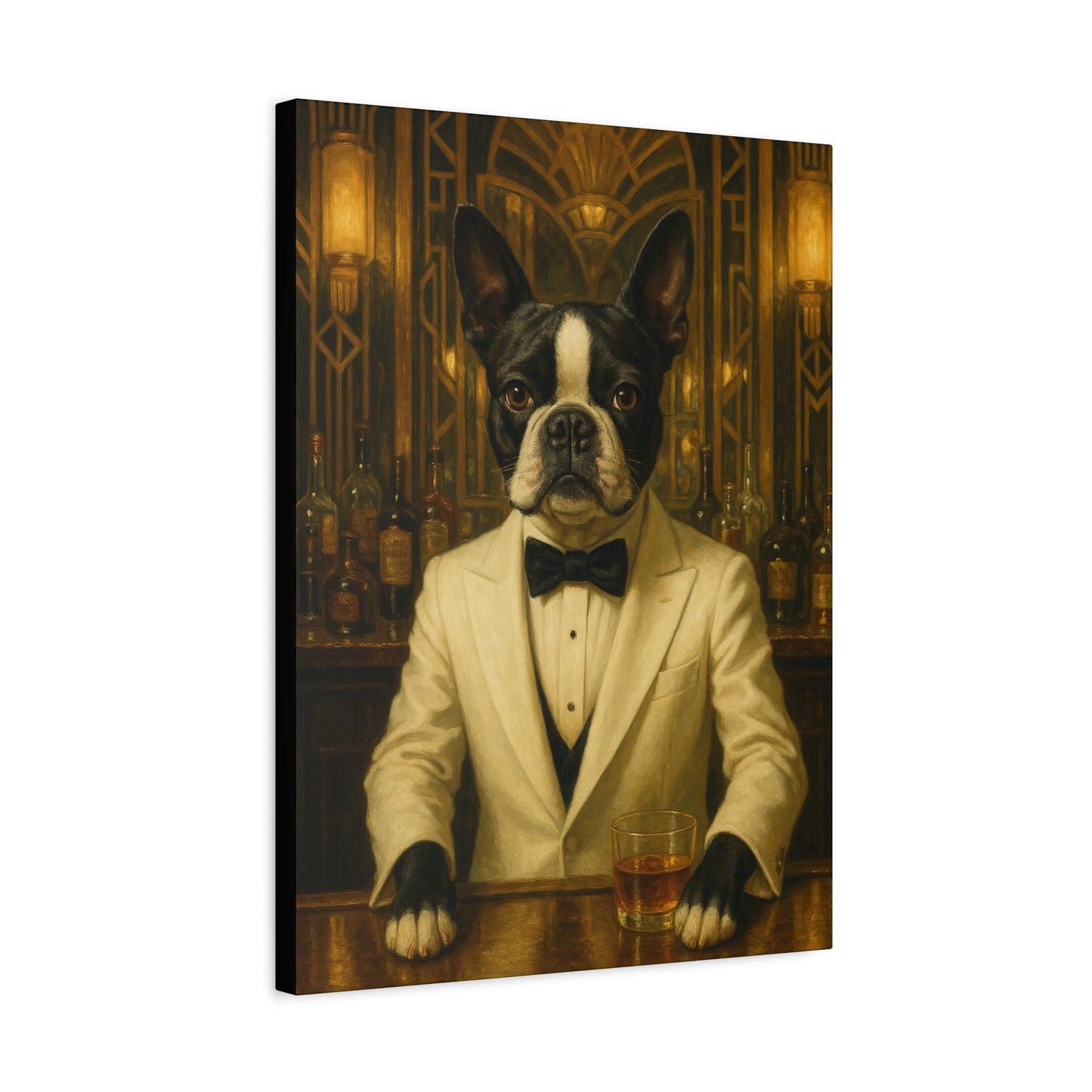 Custom Pet Portrait Painting Canvas Print - Dog Lover Themed Wall Artwork, Unique Home Decor, Birthday or Christmas Present, 12 Custom Sizes