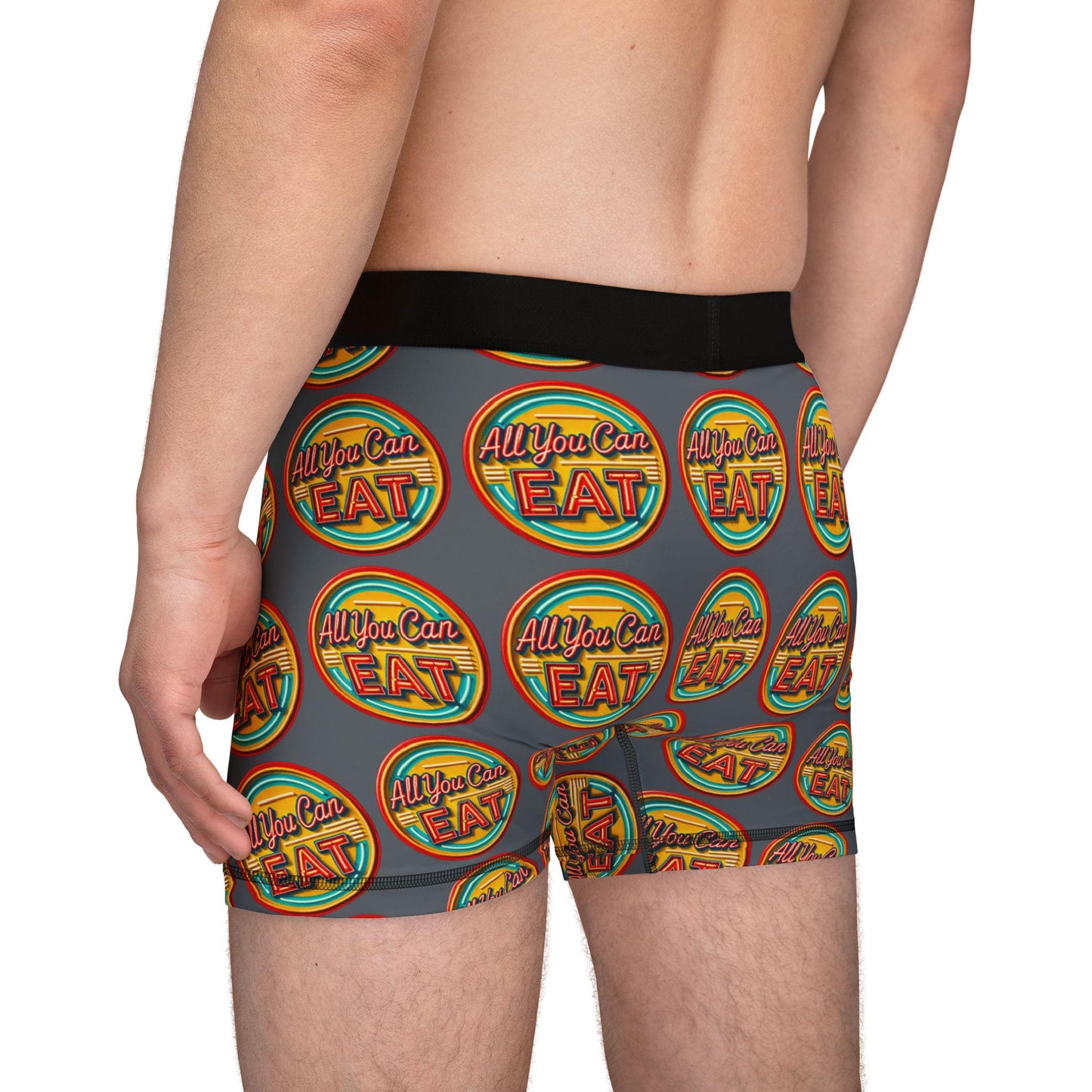 Men's Boxers, Funny All You Can Eat Vintage Neon Sign Design, Spicy Gift for Men, Sexy Soft Boxer Briefs, Funny Underwear